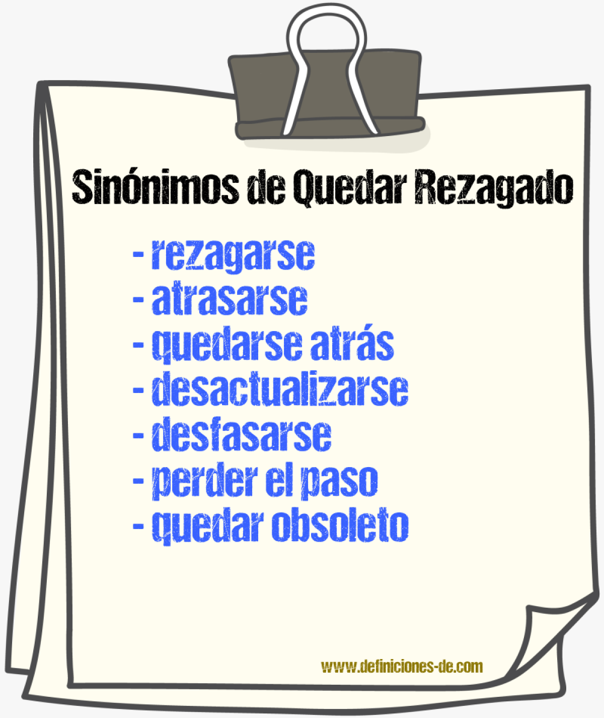 Sinónimos de quedar rezagado