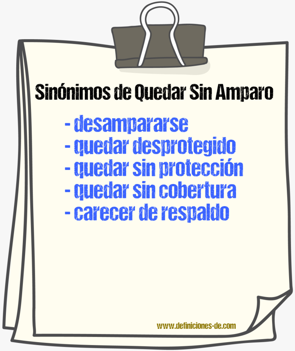 Sinónimos de quedar sin amparo