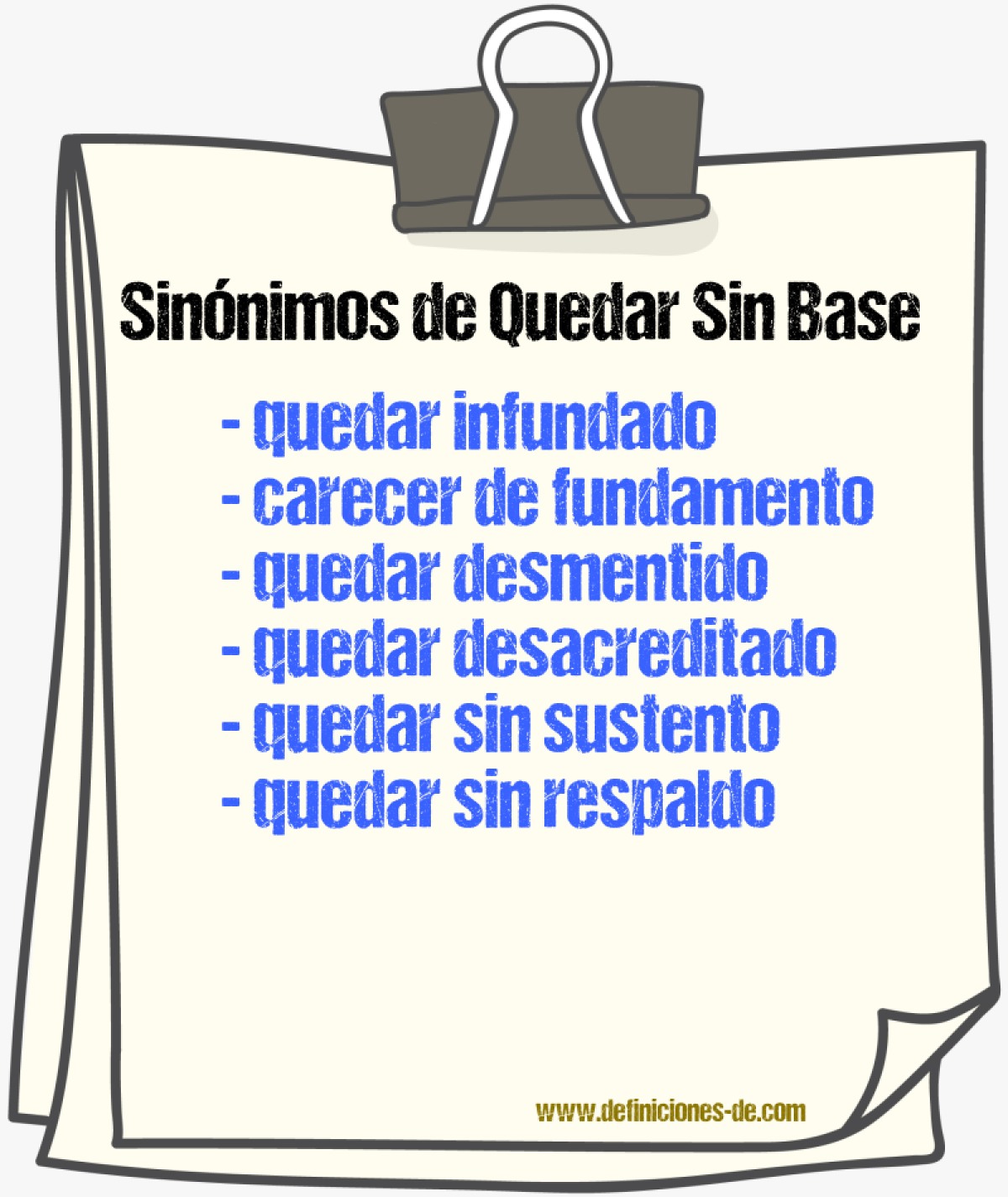 Sinónimos de quedar sin base