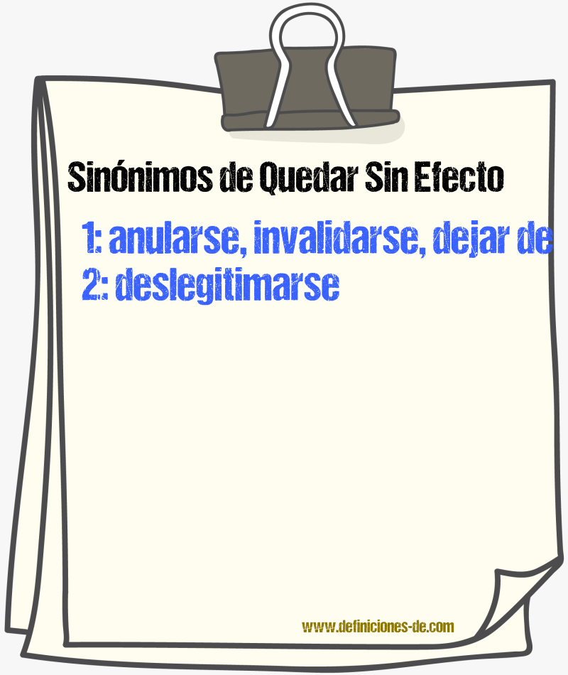Sinónimos de quedar sin efecto