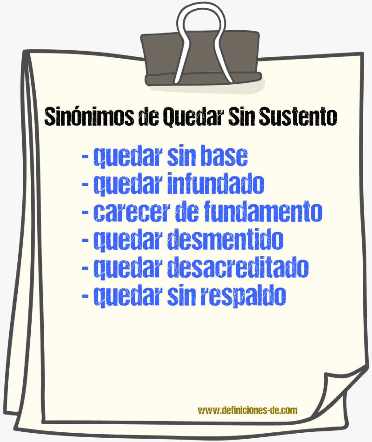 Sinónimos de quedar sin sustento