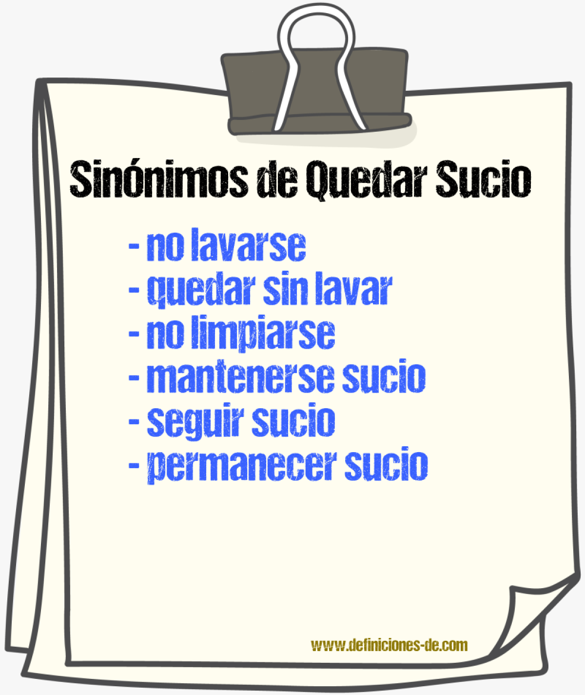 Sinónimos de quedar sucio