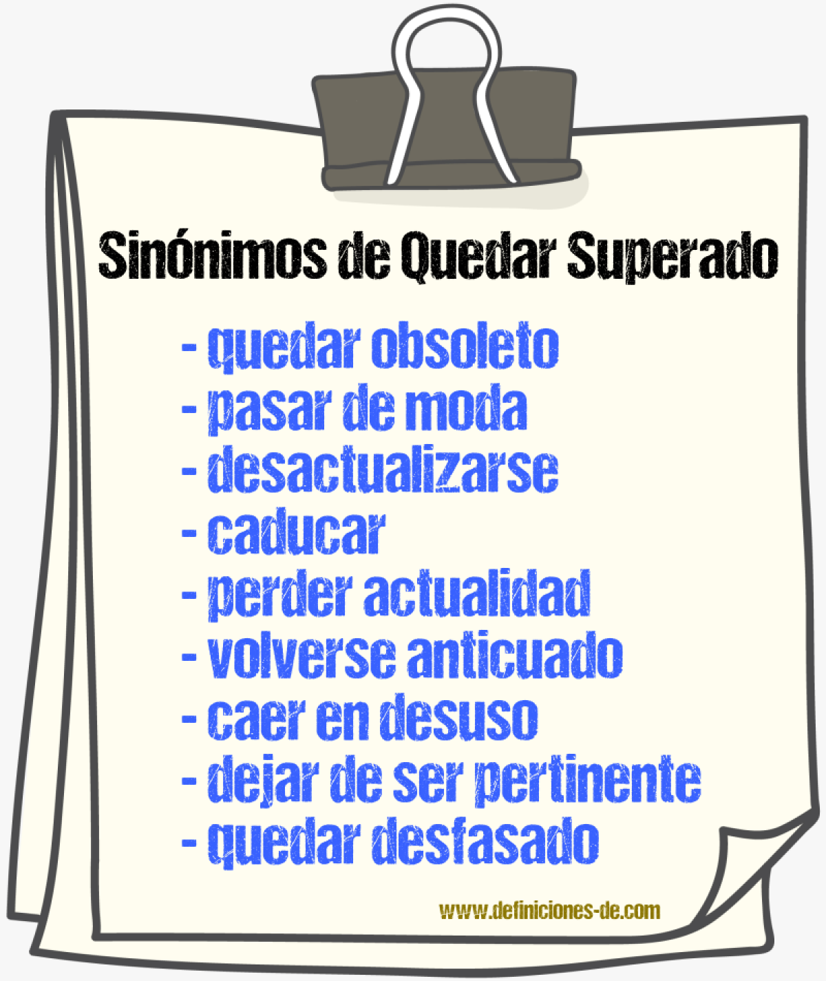 Sinónimos de quedar superado
