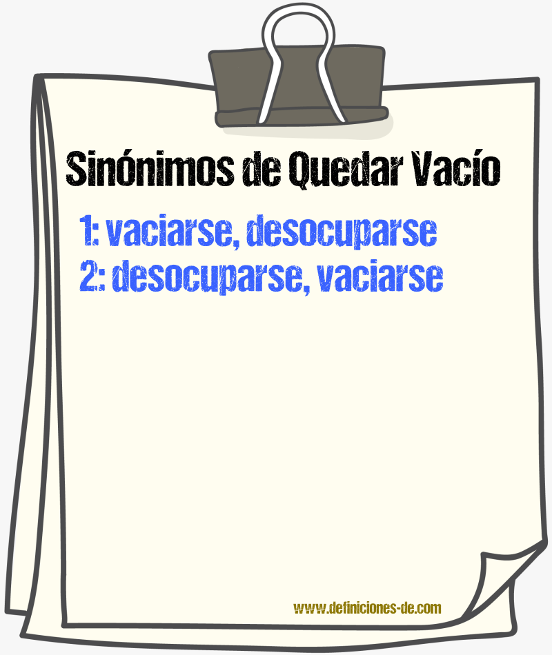Sinónimos de quedar vacío
