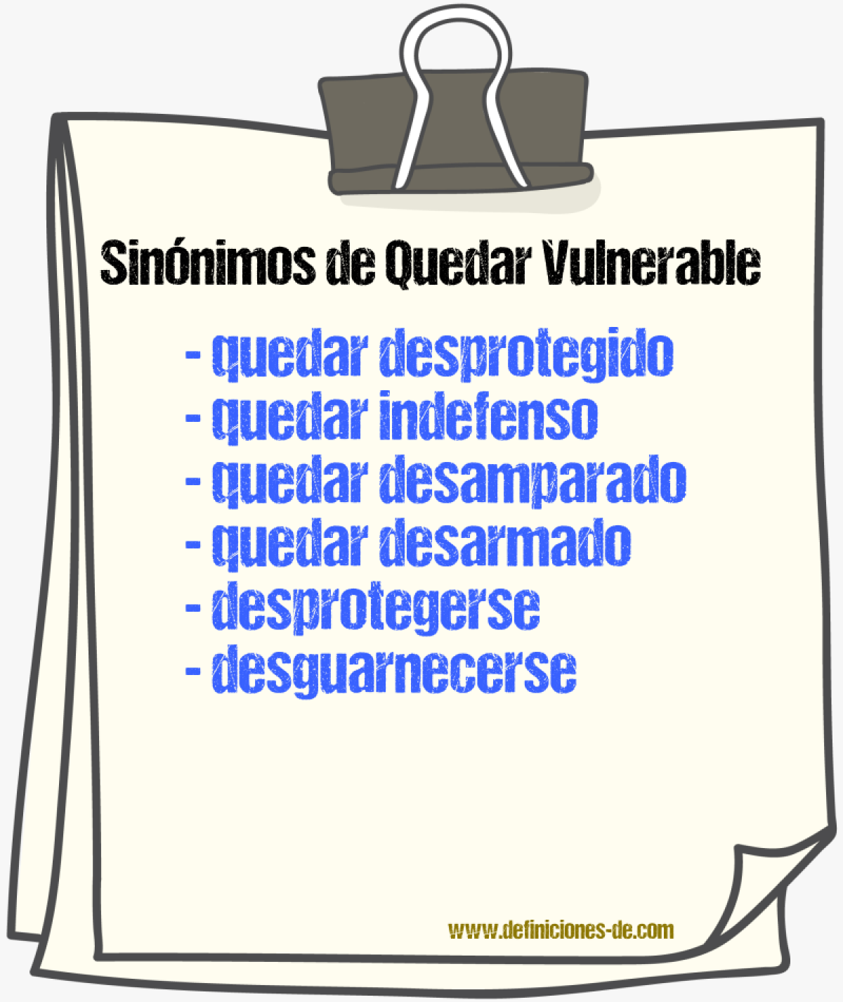 Sinónimos de quedar vulnerable