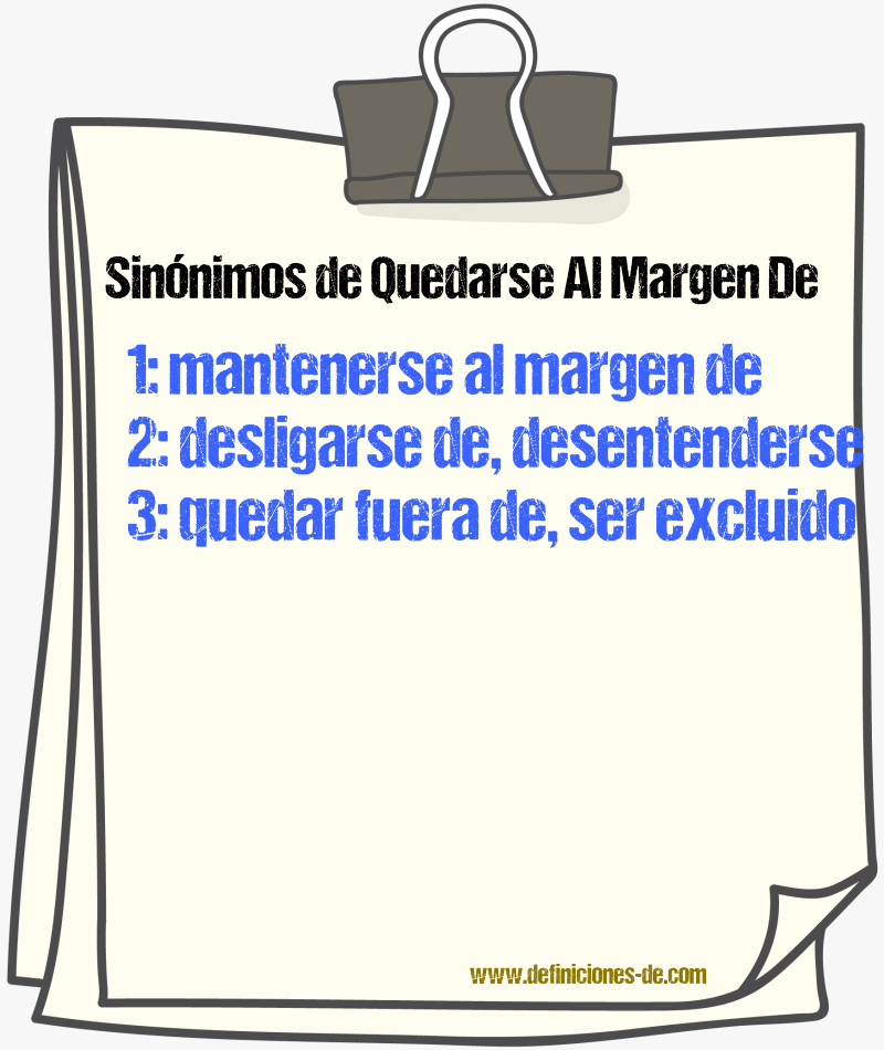 Sinónimos de quedarse al margen de