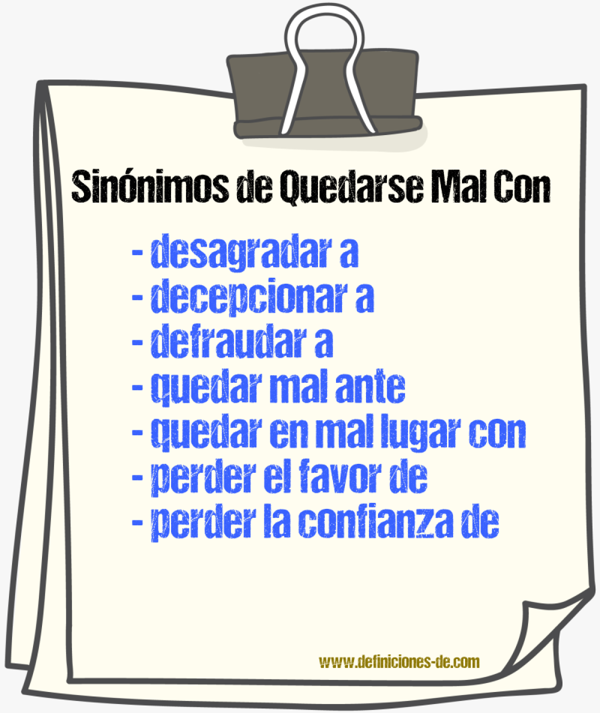 Sinónimos de quedarse mal con