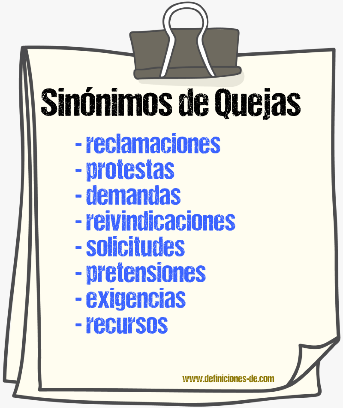 Sinónimos de quejas