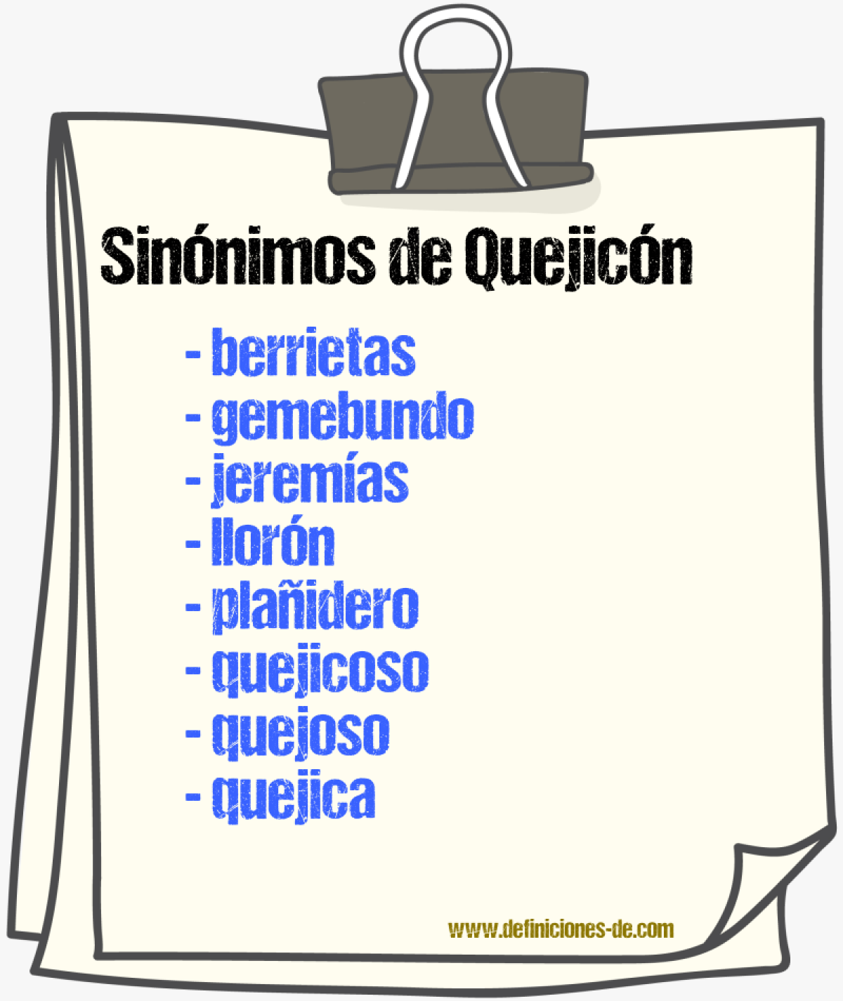 Sinnimos de quejicn