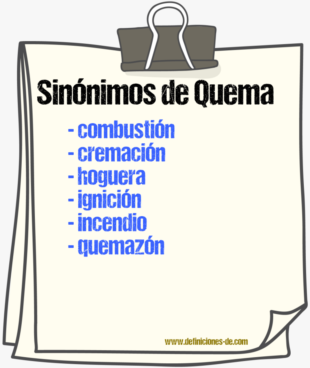 Sinnimos de quema