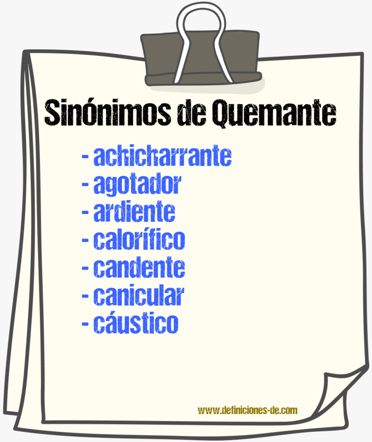 Sinnimos de quemante