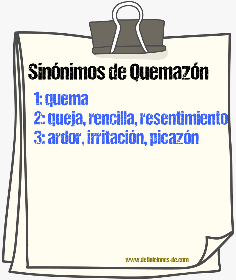 Sinnimos de quemazn