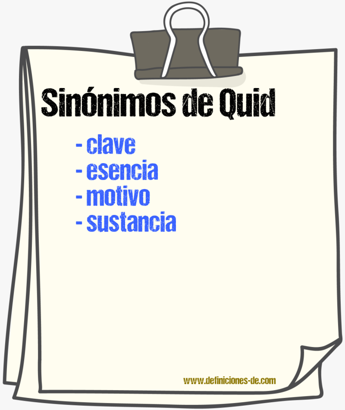 Sinnimos de quid