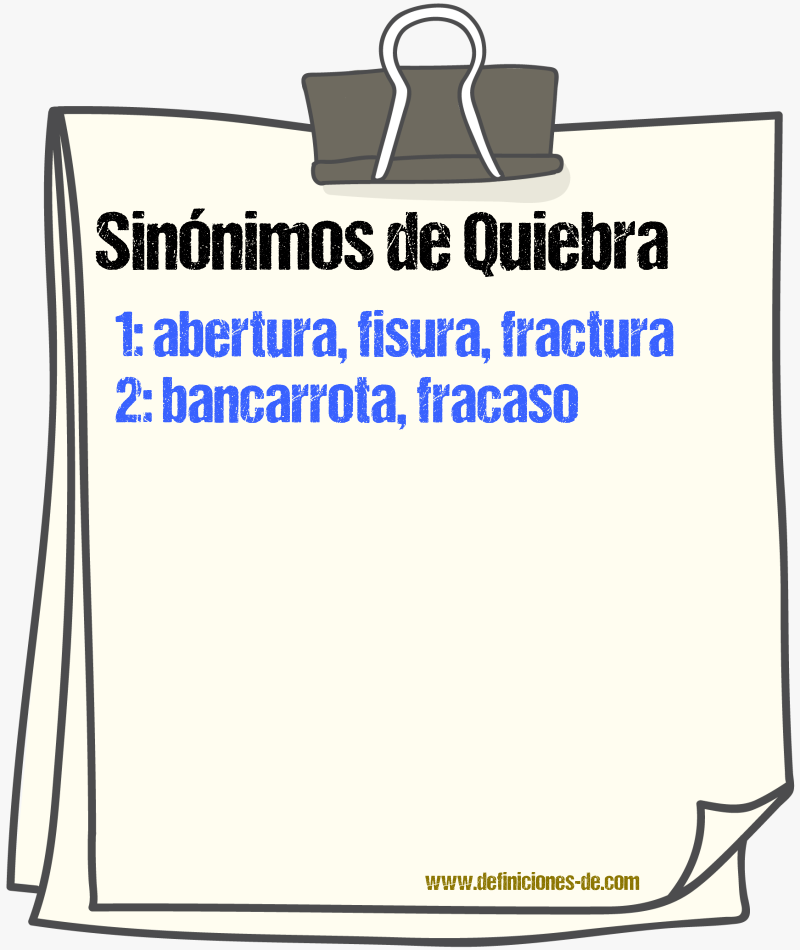 Sinnimos de quiebra