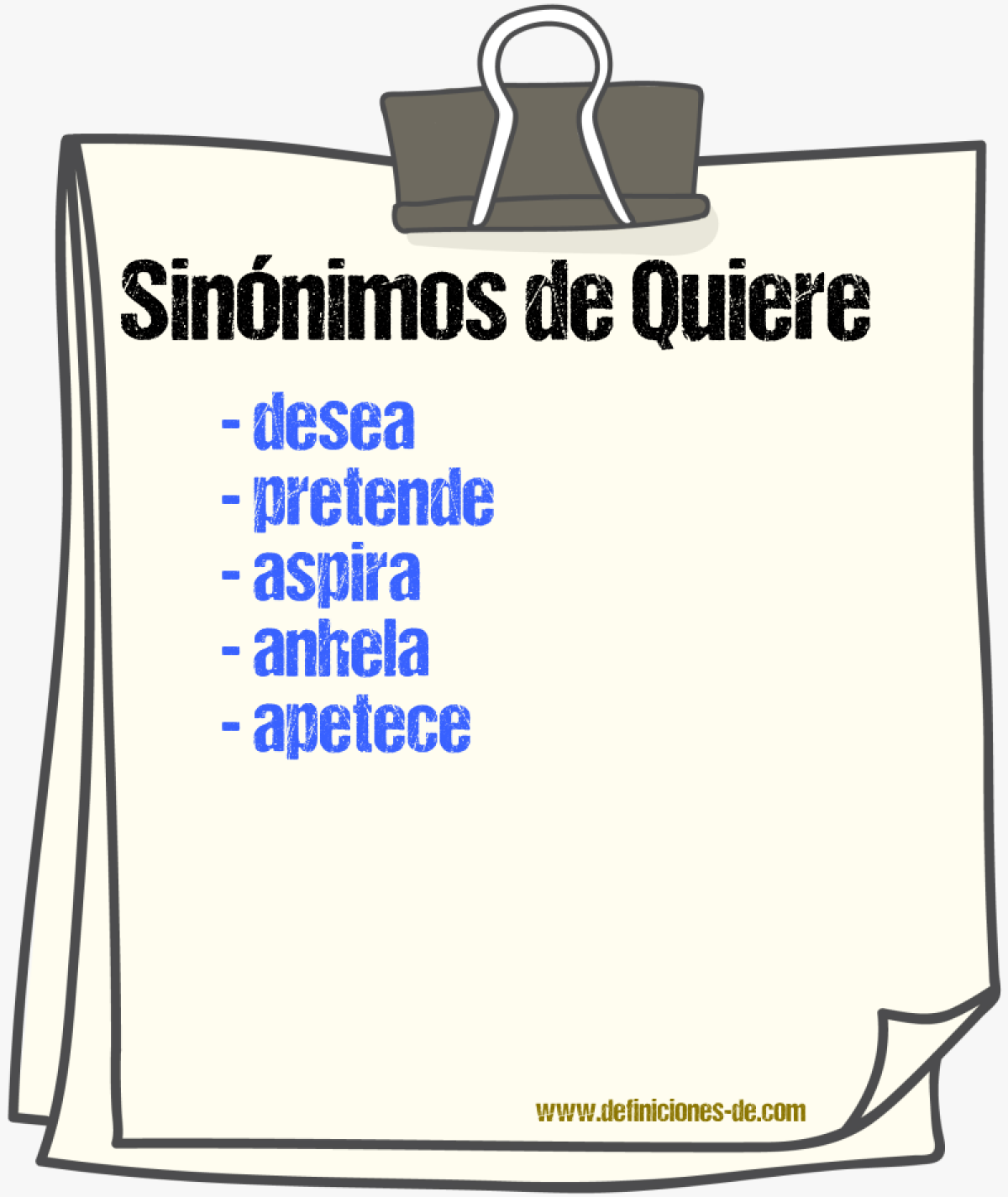 Sinónimos de quiere