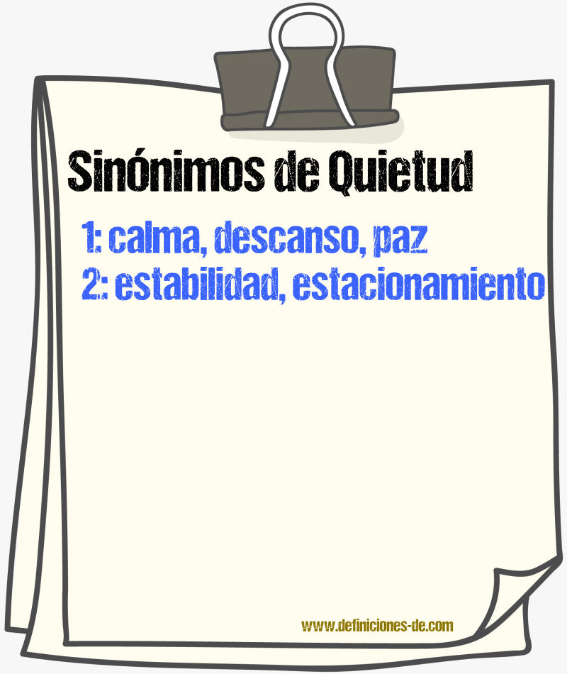 Sinnimos de quietud