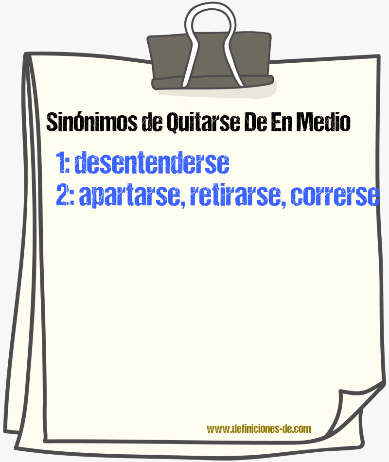 Sinónimos de quitarse de en medio