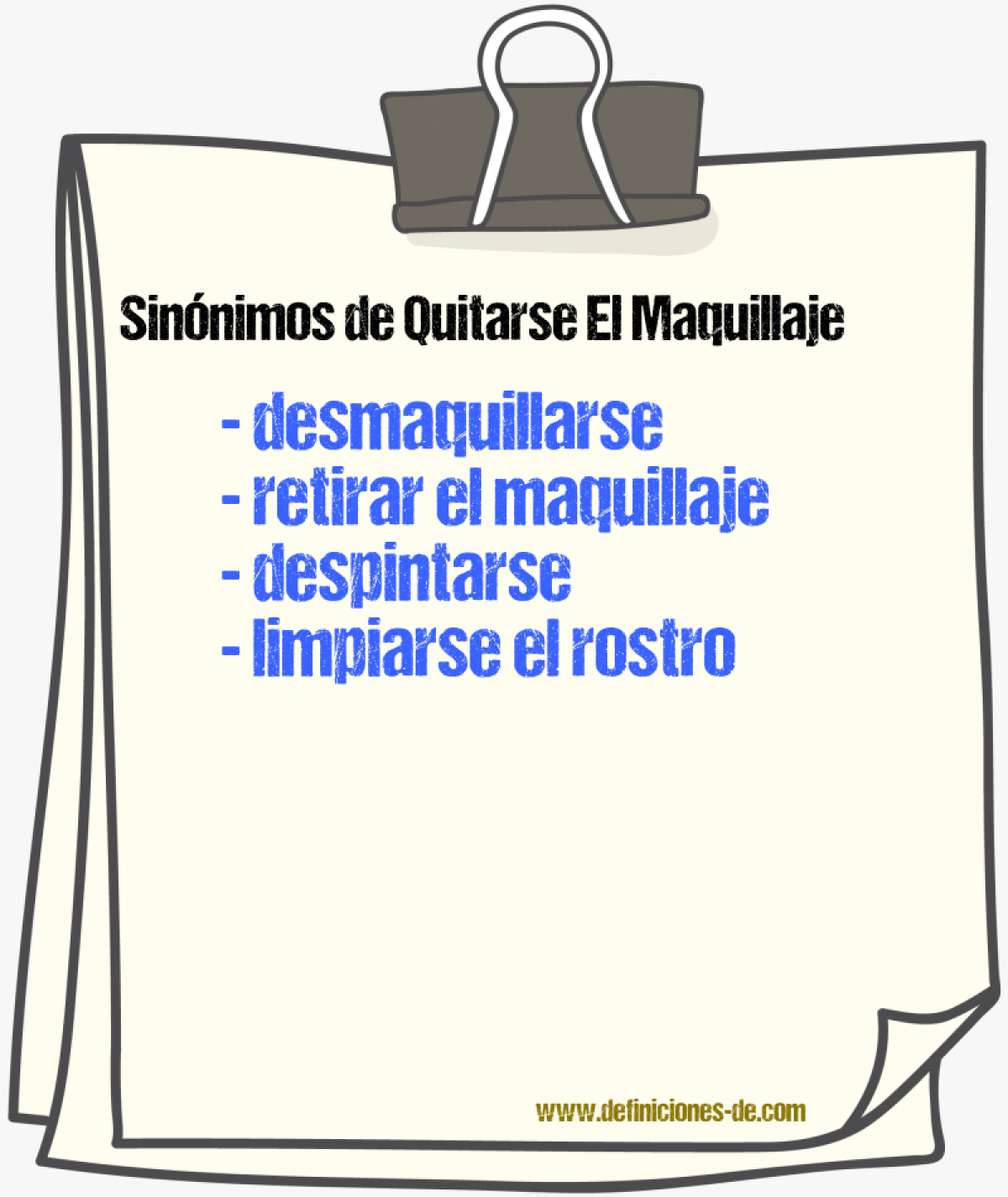 Sinónimos de quitarse el maquillaje
