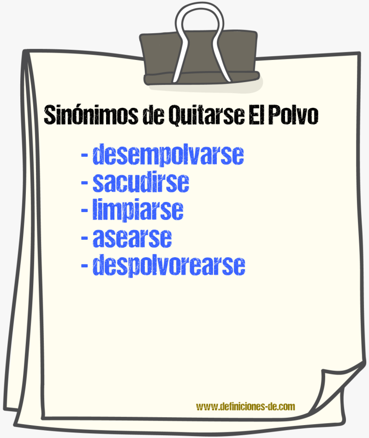 Sinónimos de quitarse el polvo
