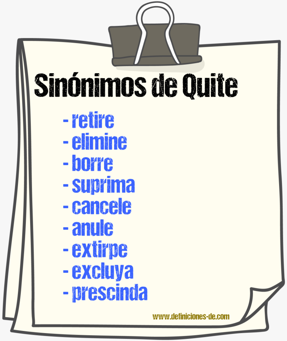Sinónimos de quite