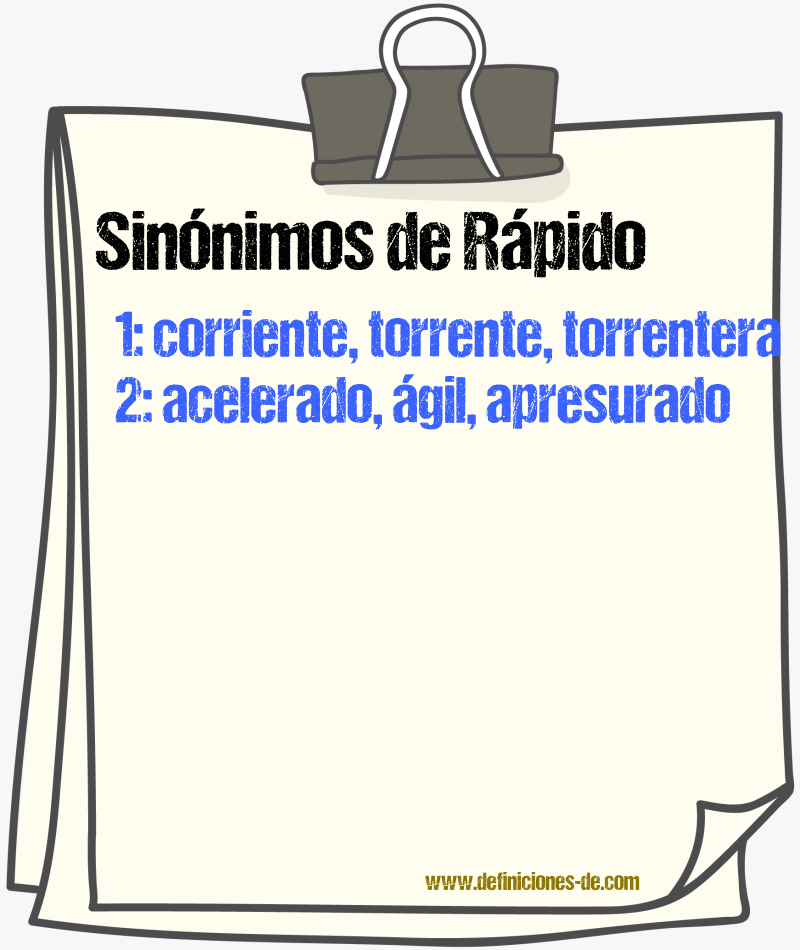 Sinnimos de rpido