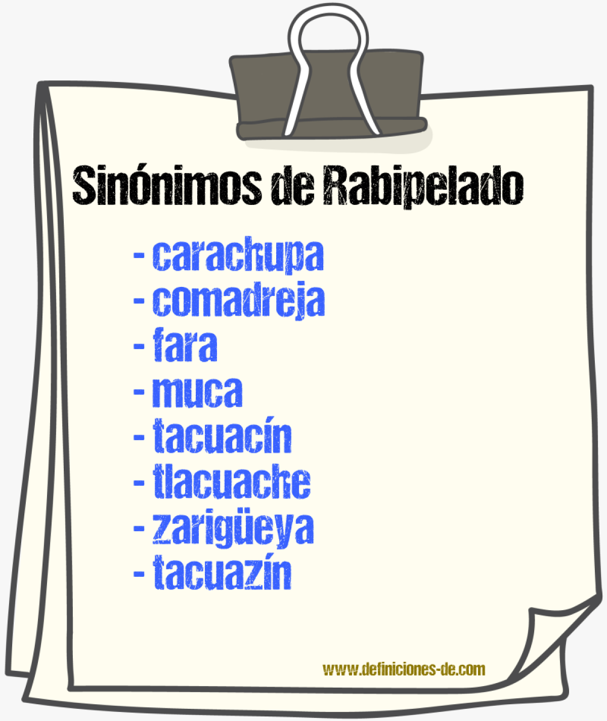 Sinnimos de rabipelado