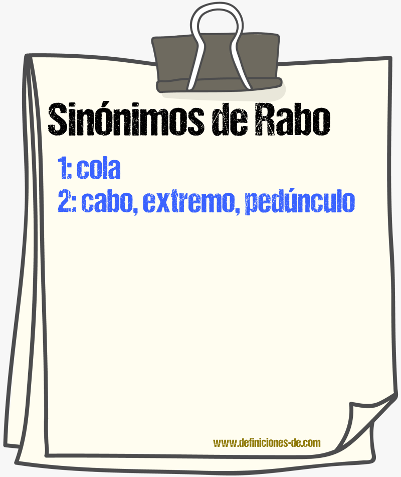 Sinnimos de rabo