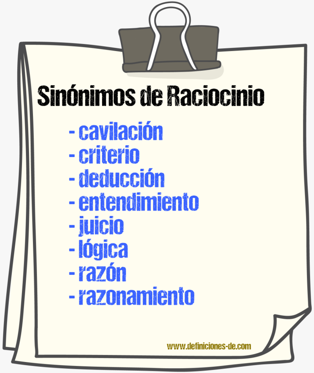 Sinnimos de raciocinio