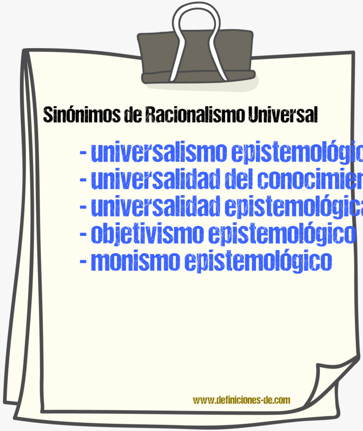 Sinónimos de racionalismo universal