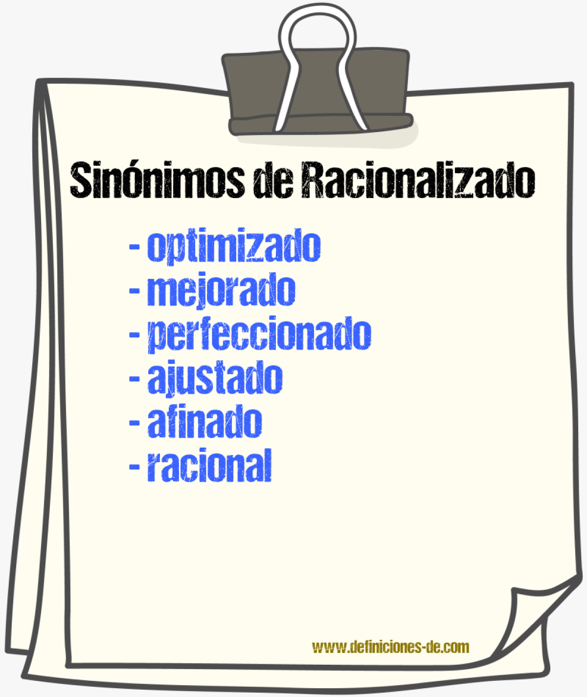 Sinónimos de racionalizado