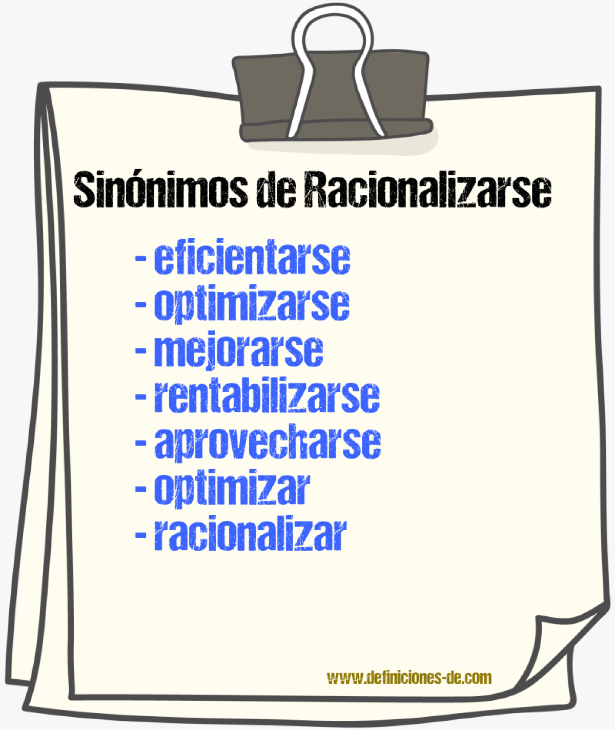 Sinónimos de racionalizarse