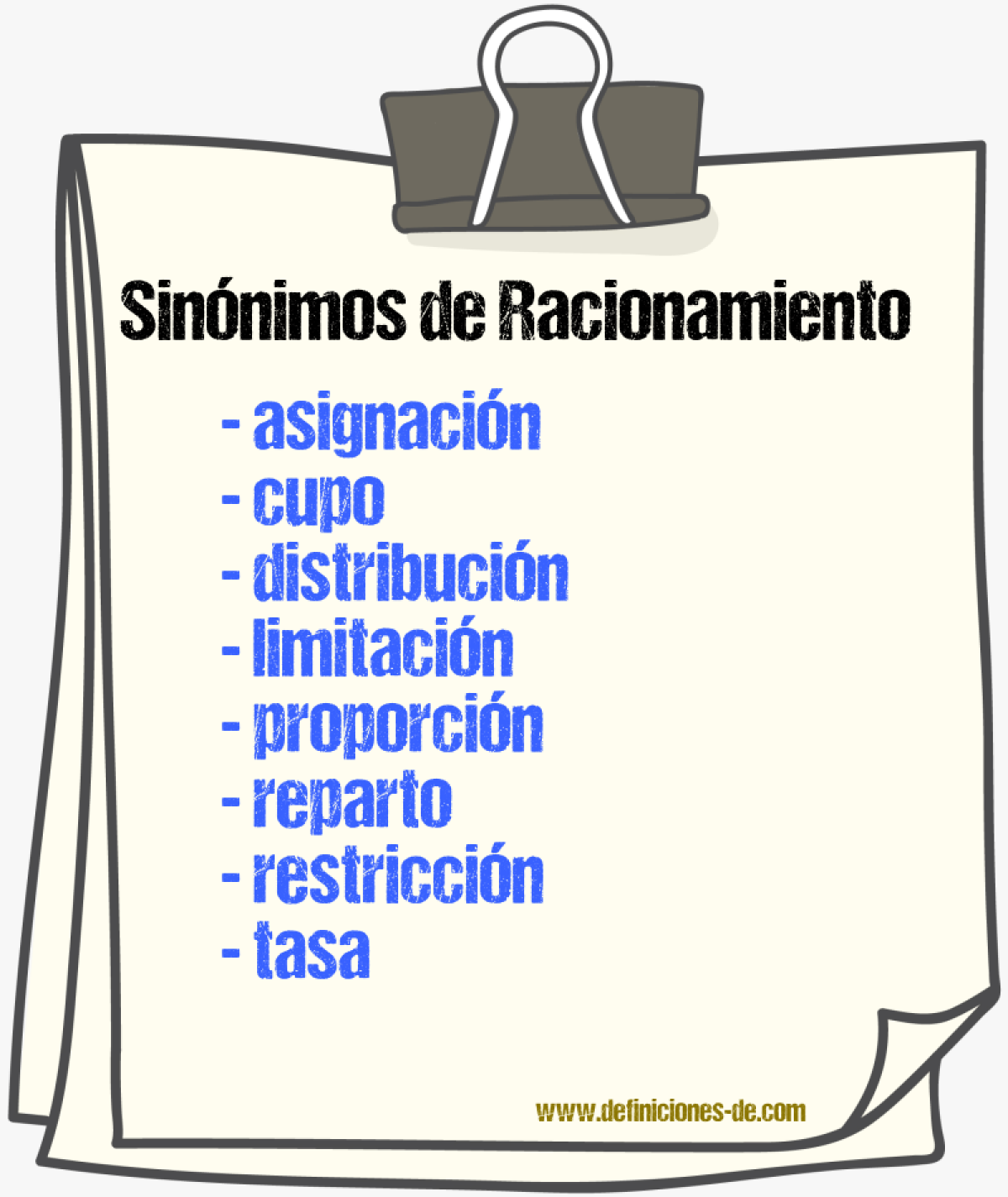 Sinnimos de racionamiento