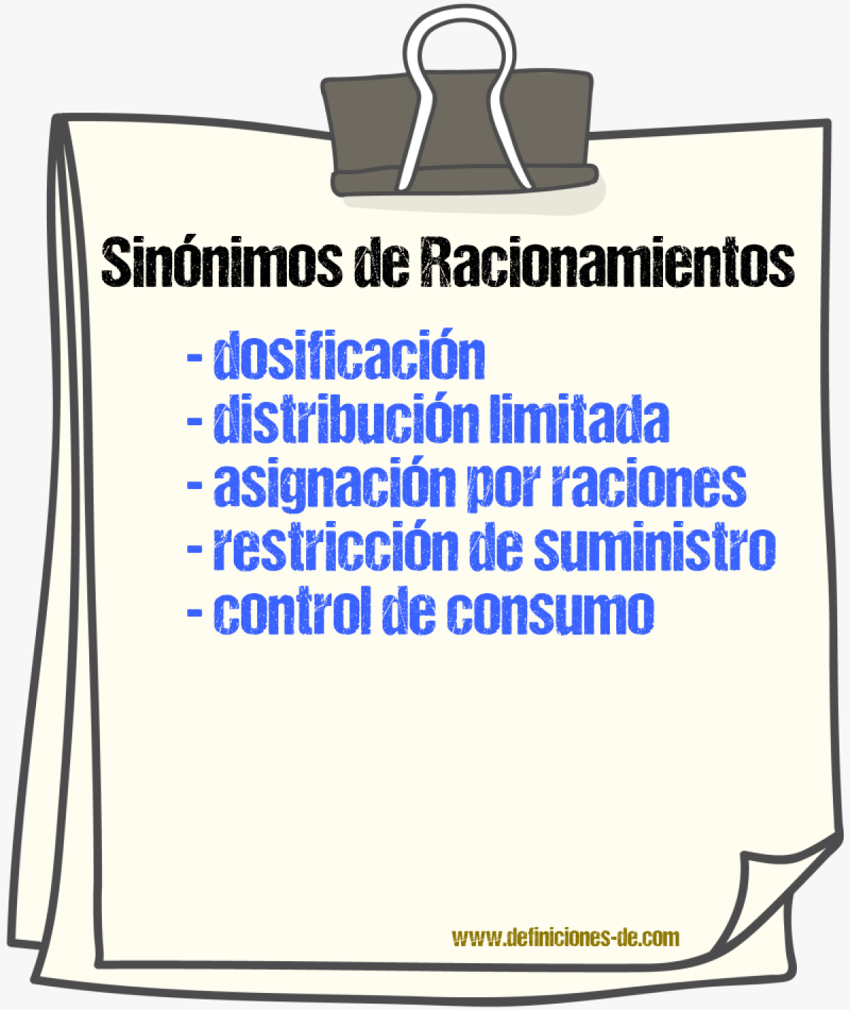 Sinónimos de racionamientos