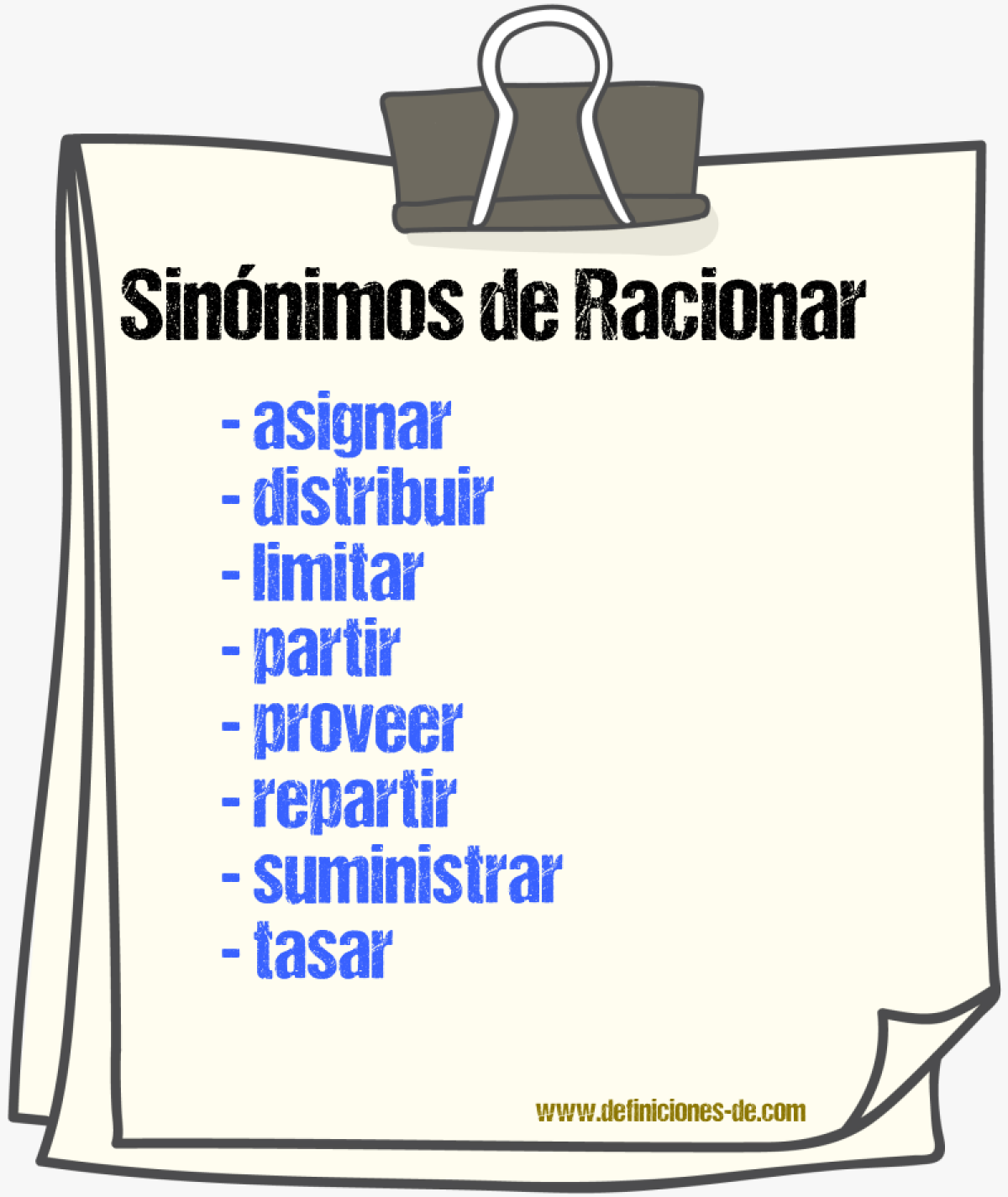 Sinnimos de racionar