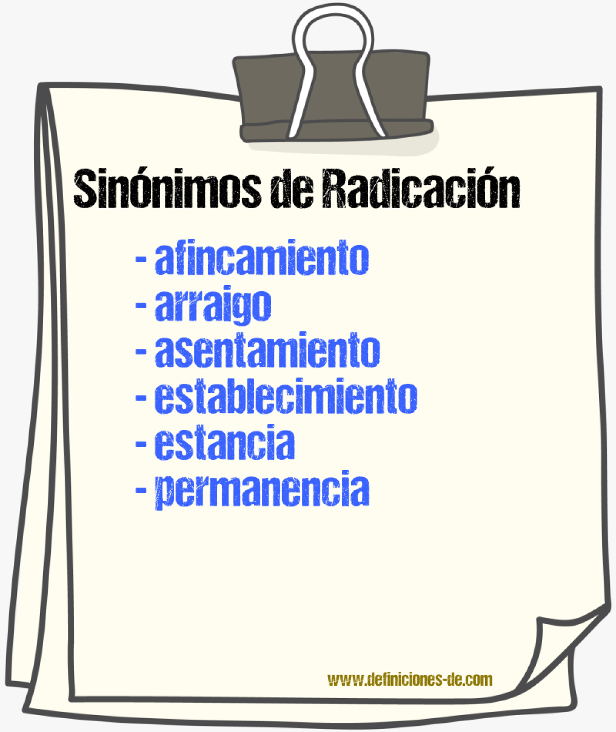 Sinnimos de radicacin