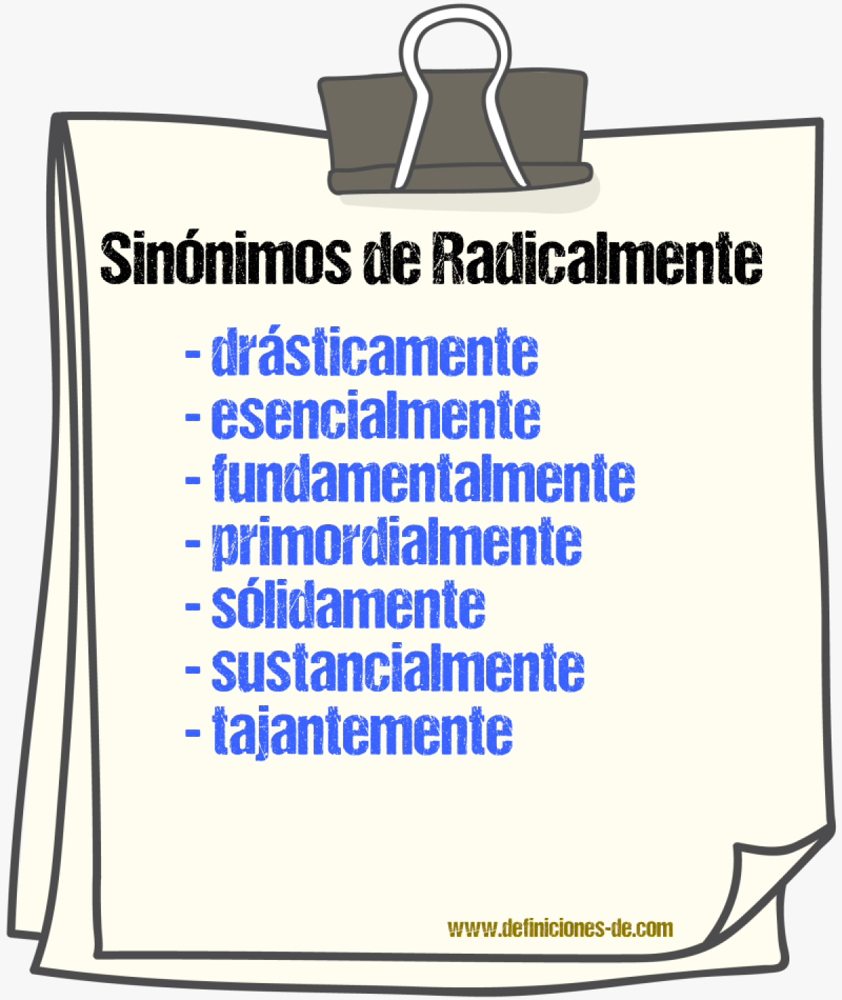 Sinnimos de radicalmente