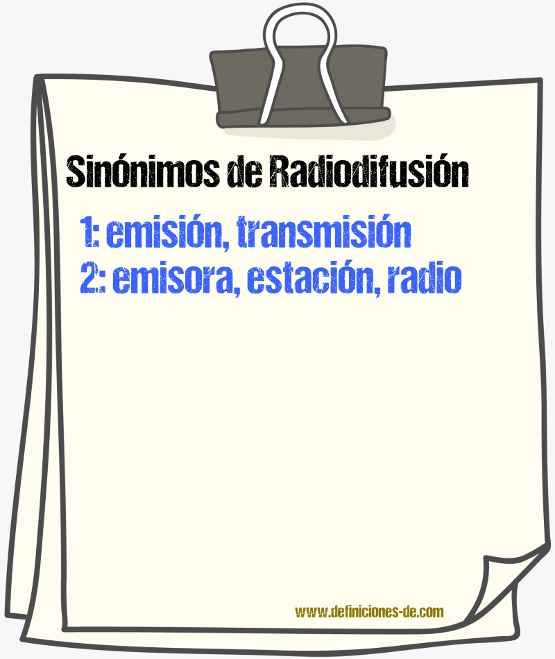 Sinnimos de radiodifusin