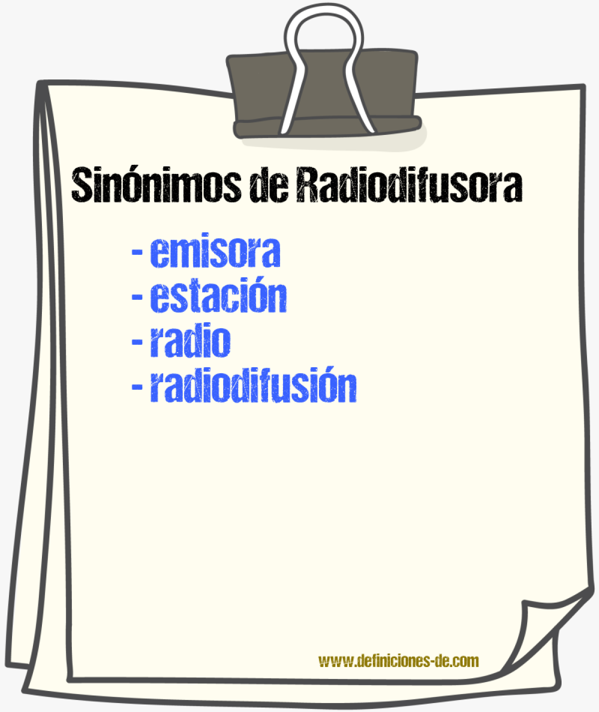 Sinnimos de radiodifusora