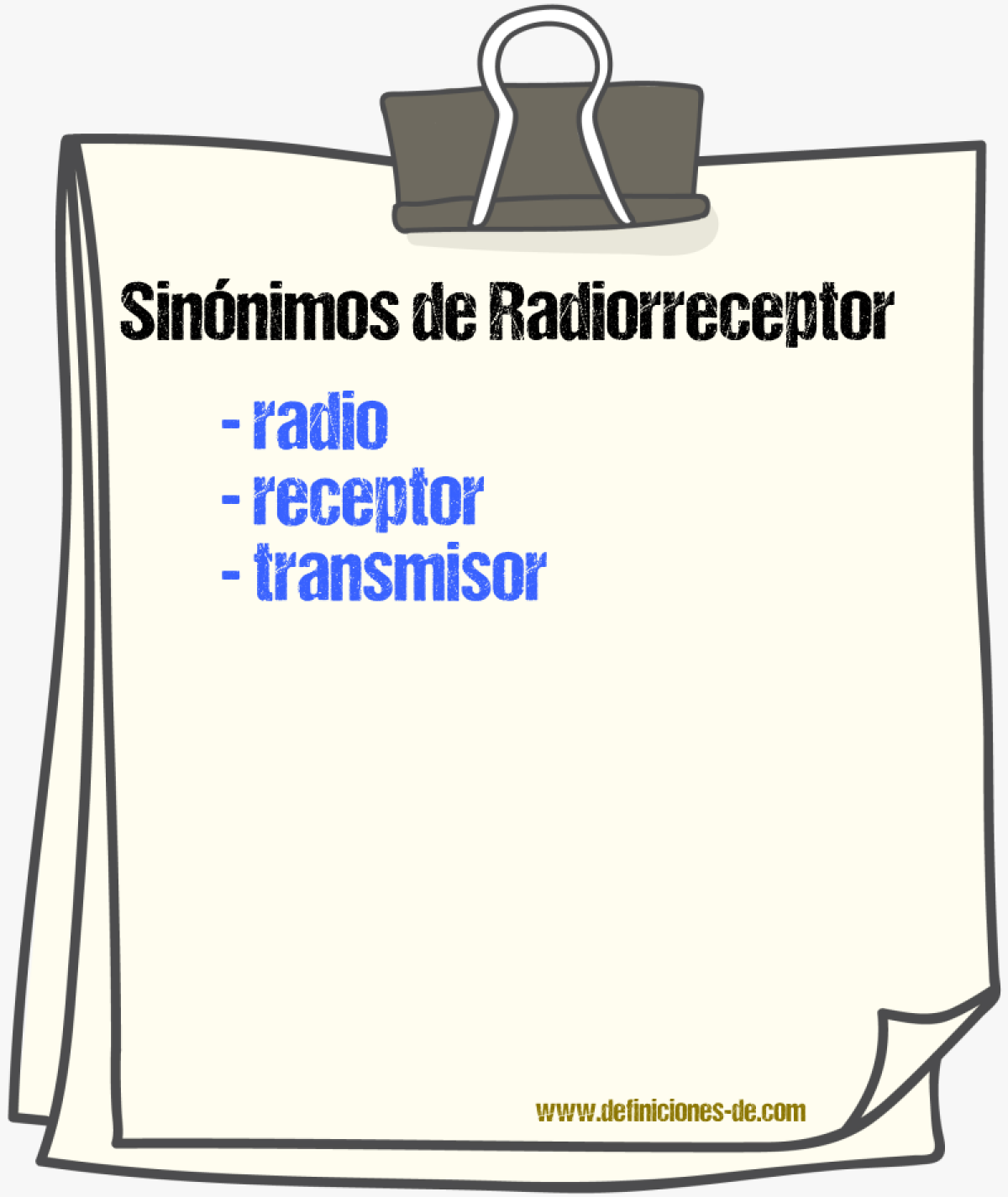 Sinnimos de radiorreceptor