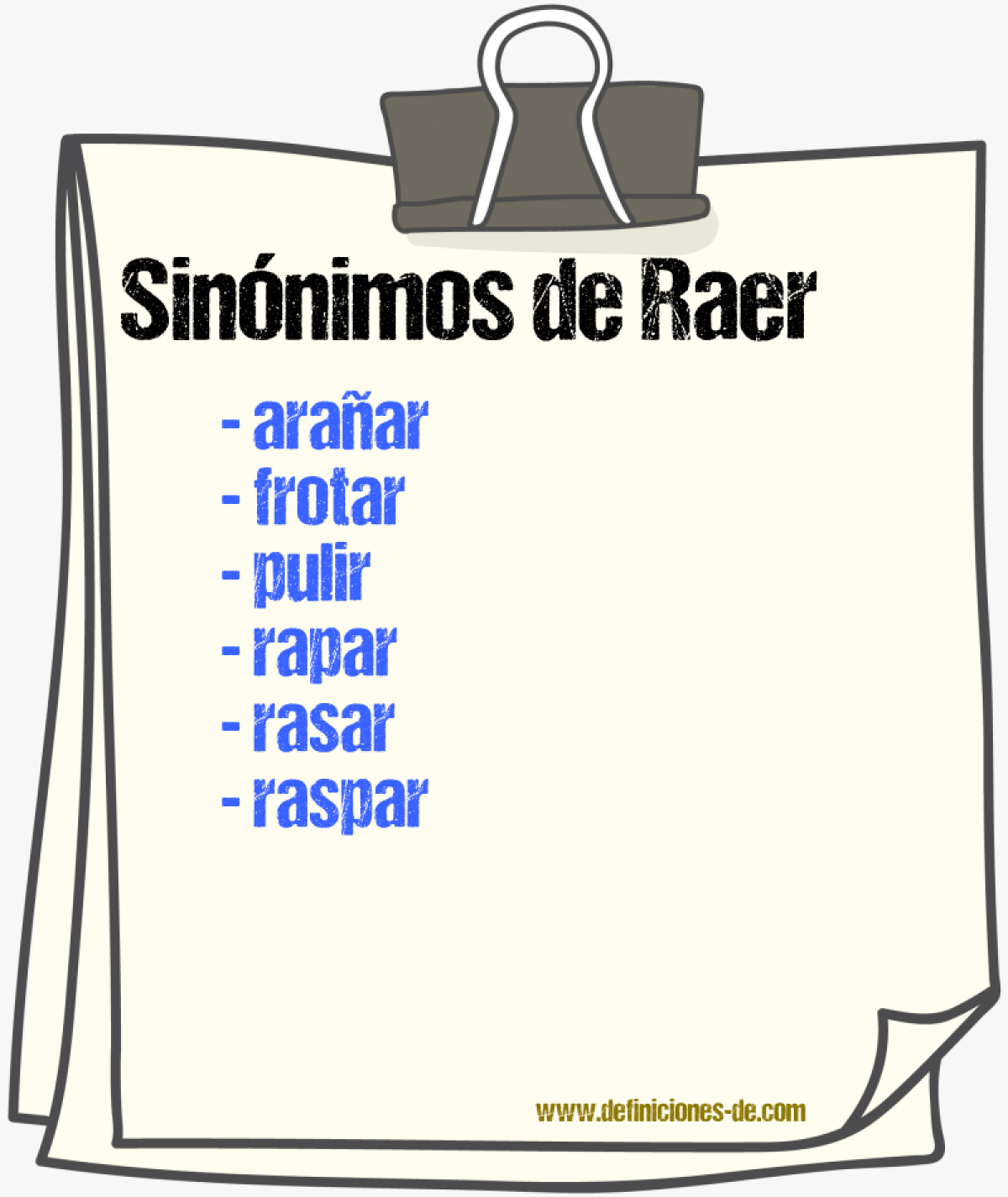 Sinnimos de raer