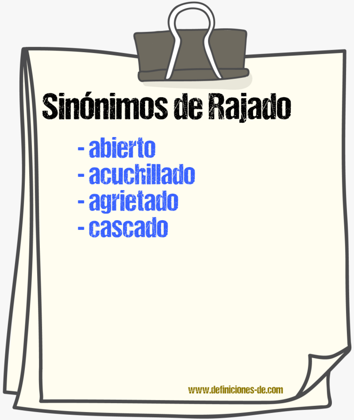 Sinnimos de rajado