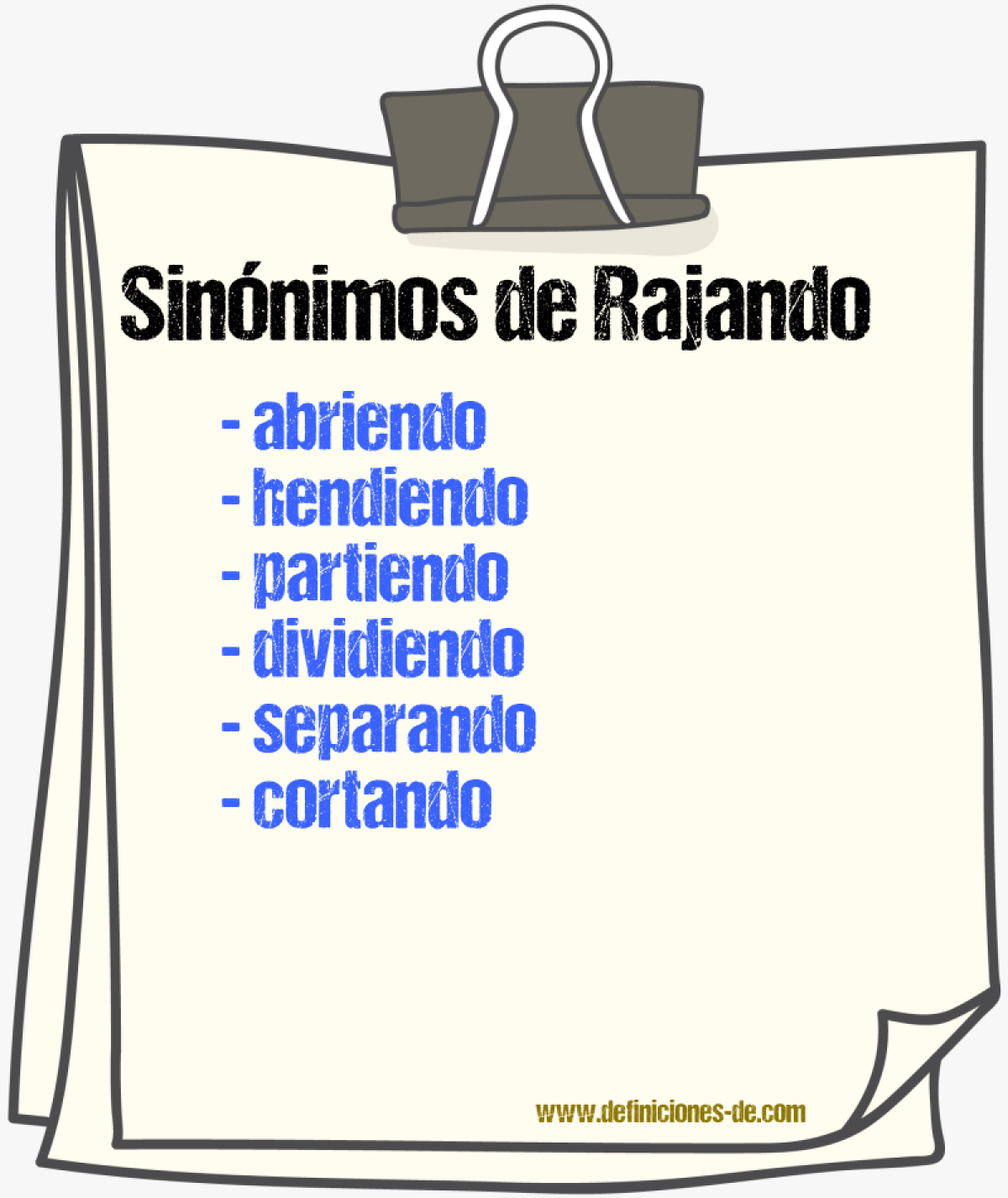 Sinónimos de rajando