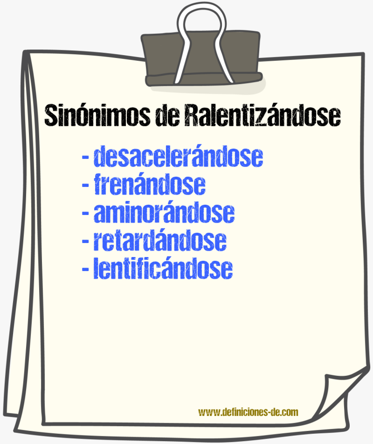 Sinónimos de ralentizándose