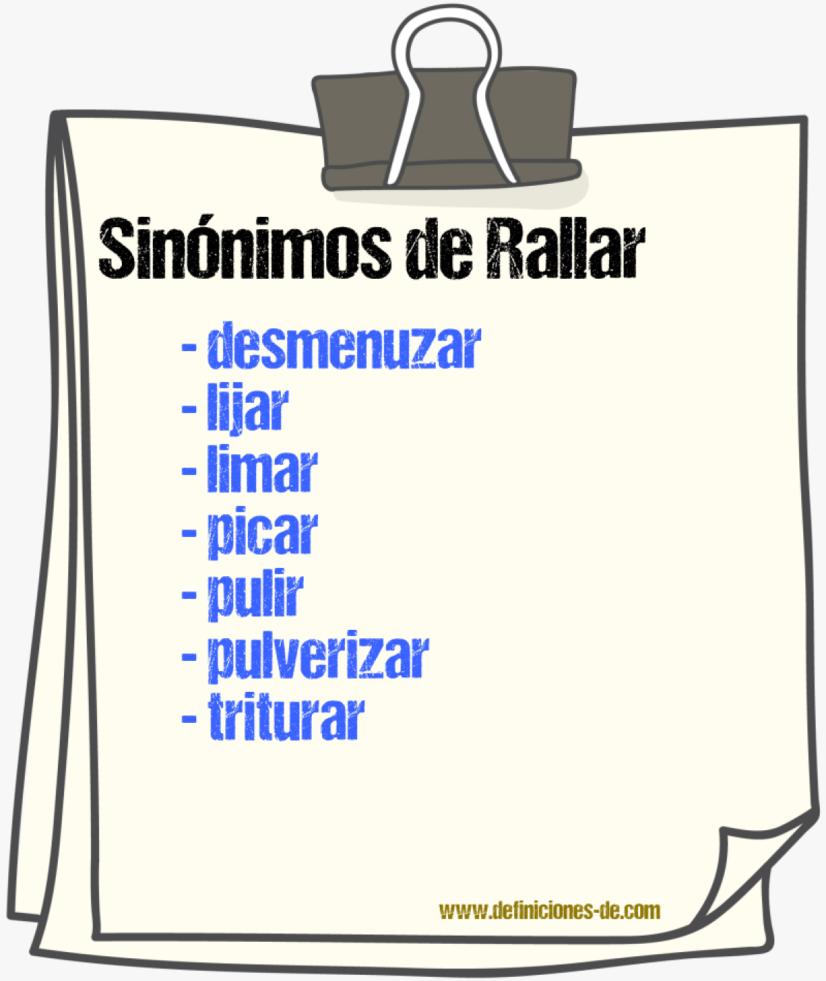 Sinnimos de rallar