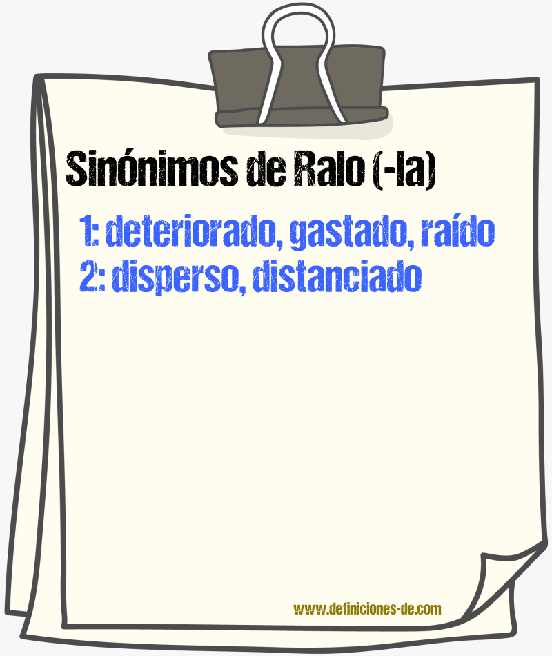 Sinnimos de ralo