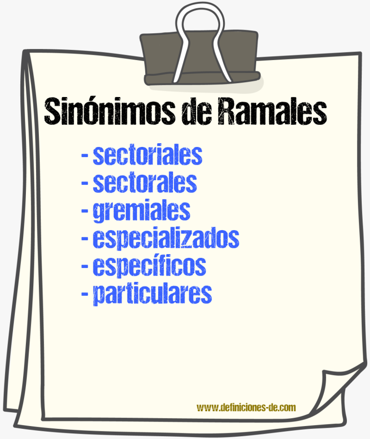 Sinónimos de ramales