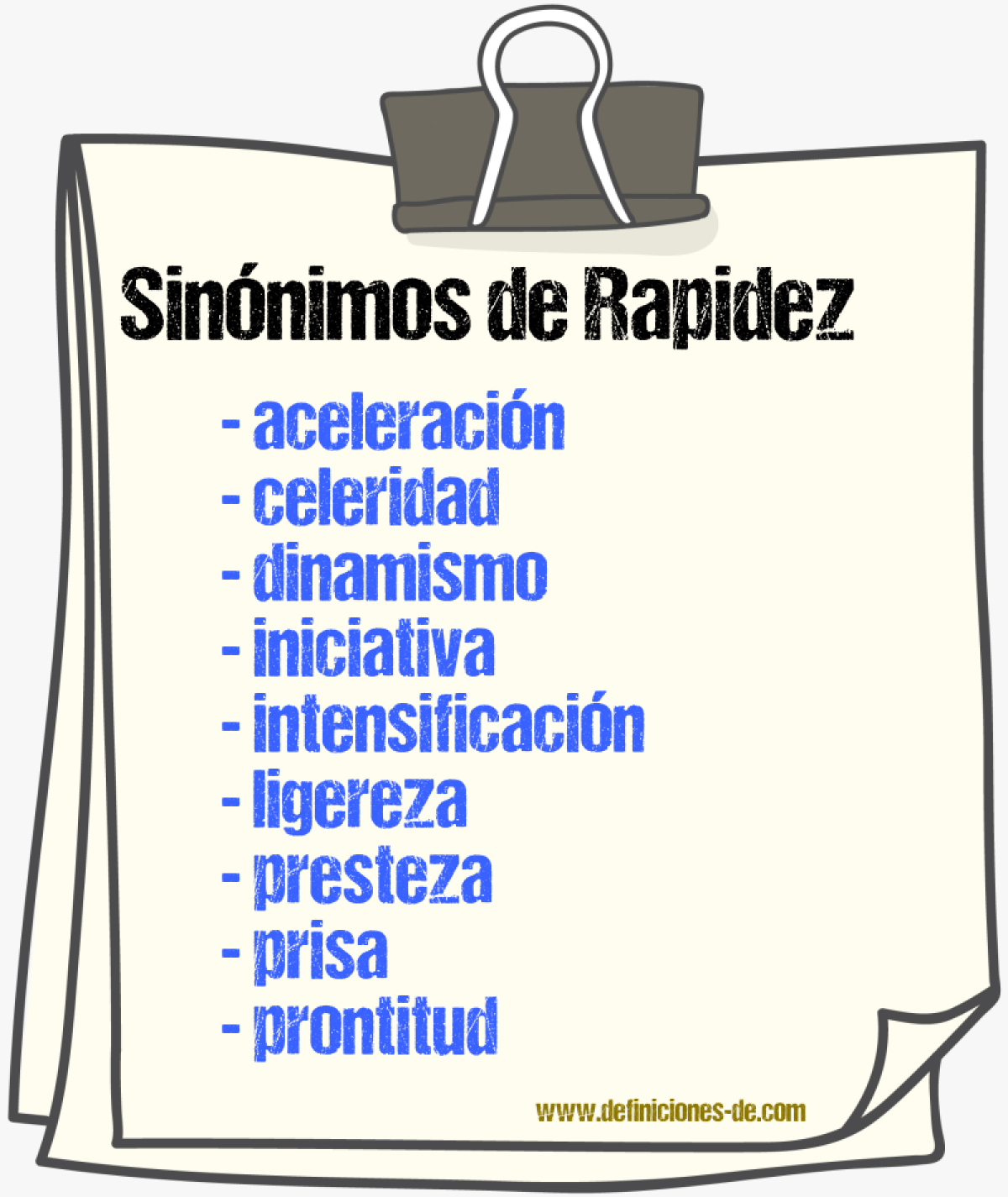 Sinnimos de rapidez