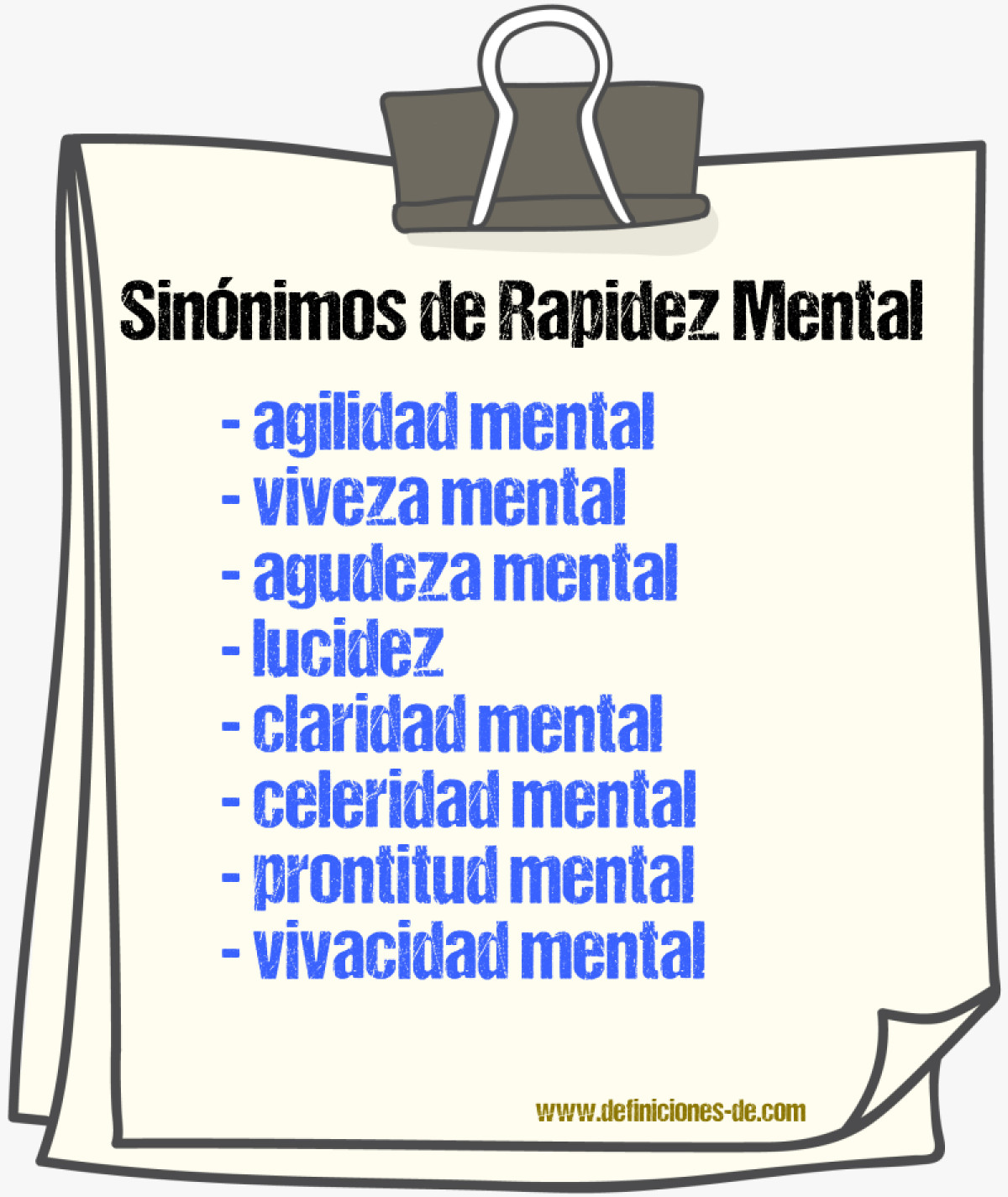 Sinónimos de rapidez mental