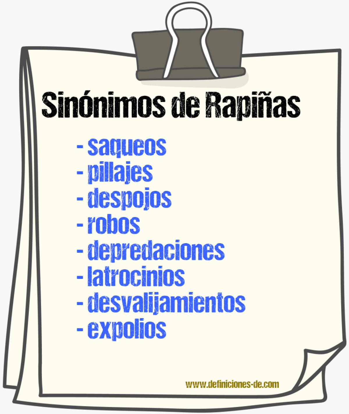 Sinónimos de rapiñas