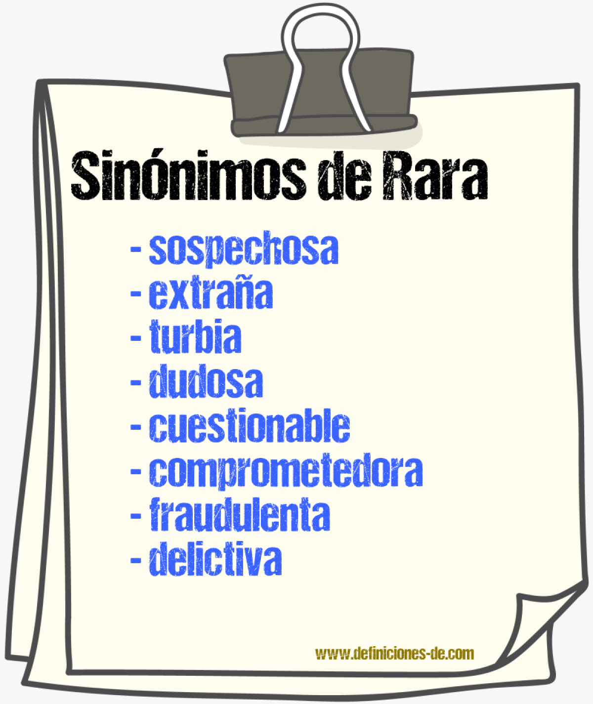 Sinónimos de rara